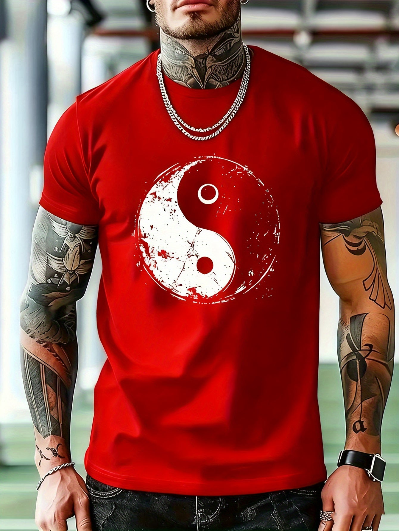 Yin-Yang Print T-Shirt