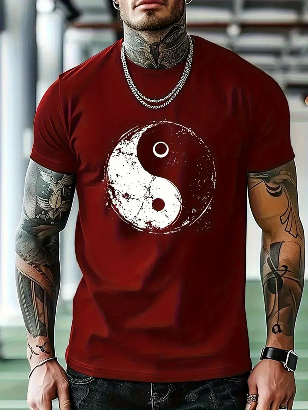 Yin-Yang Print T-Shirt