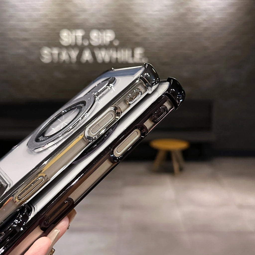 Shockproof Plating Magnetic MirthCase With Holder