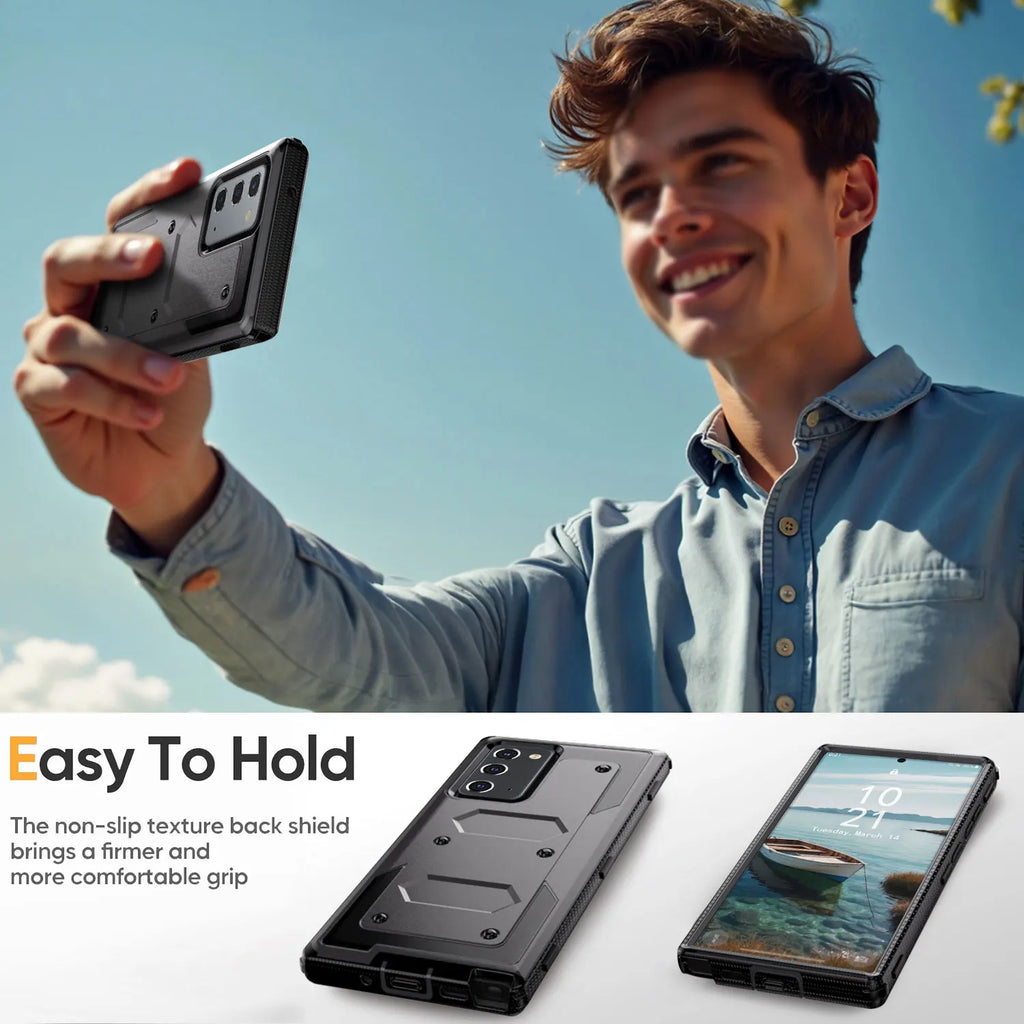 For Samsung Galaxy Note 20/Note 20 Ultra 5G Phone Case Shockproof Protective Heavy Duty Rugged Hybrid Cover Gray