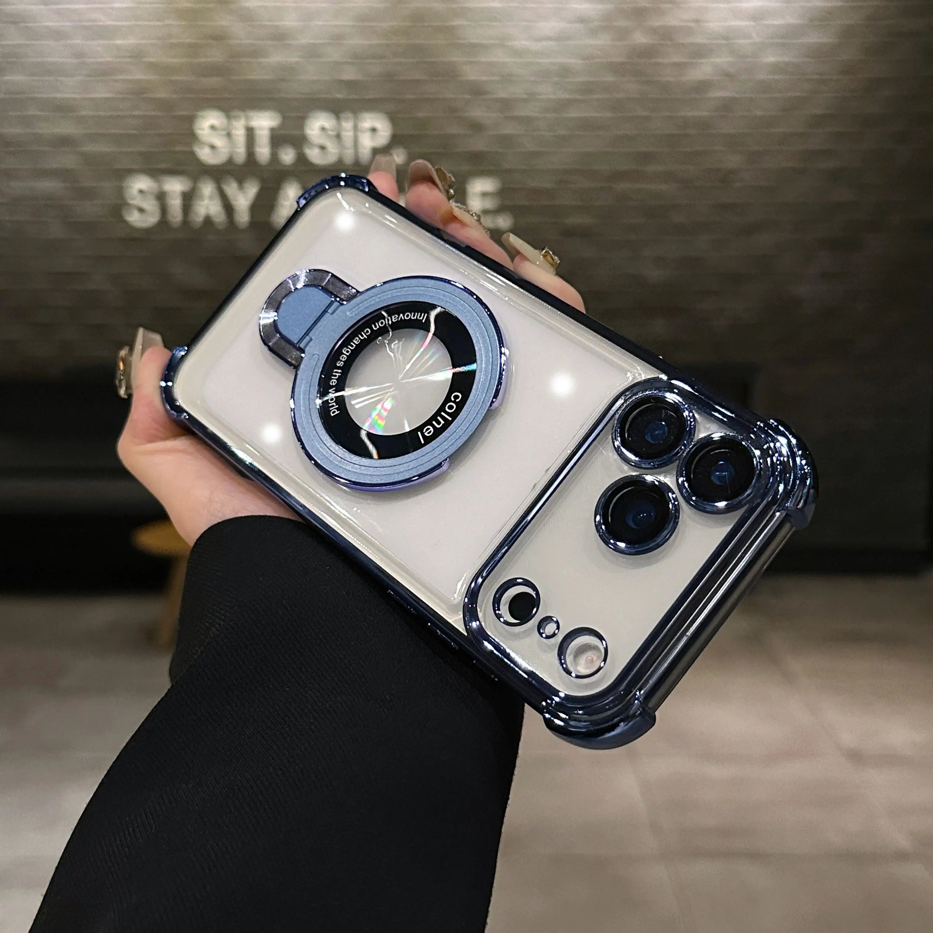 Shockproof Plating Magnetic MirthCase With Holder