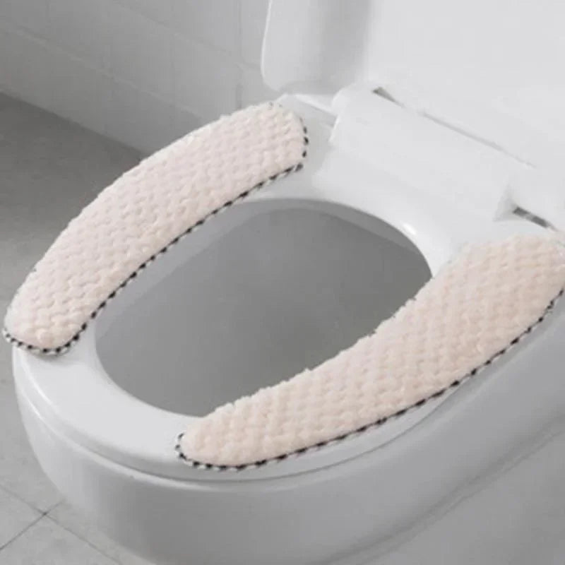 Plush Warm Thick Padded Toilet Seat Cover Mat