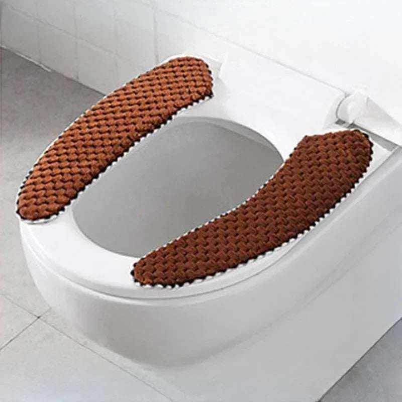 Plush Warm Thick Padded Toilet Seat Cover Mat