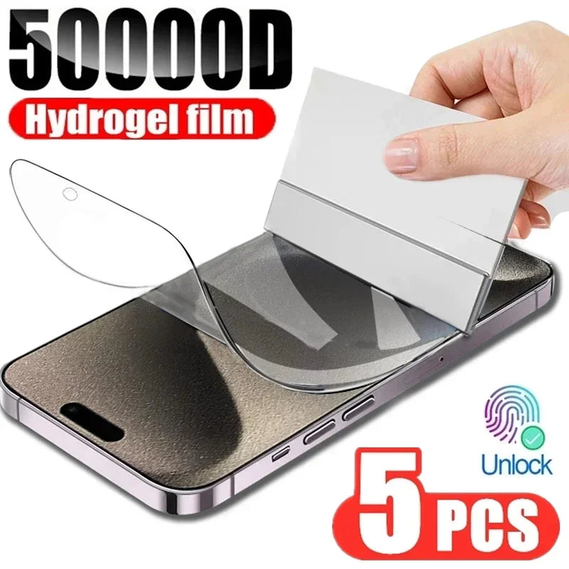 5-Pack Hydrogel Screen Protector Films