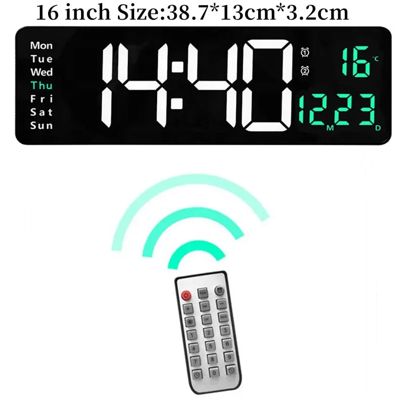 MirthGear 16-Inch LED Digital Wall Clock