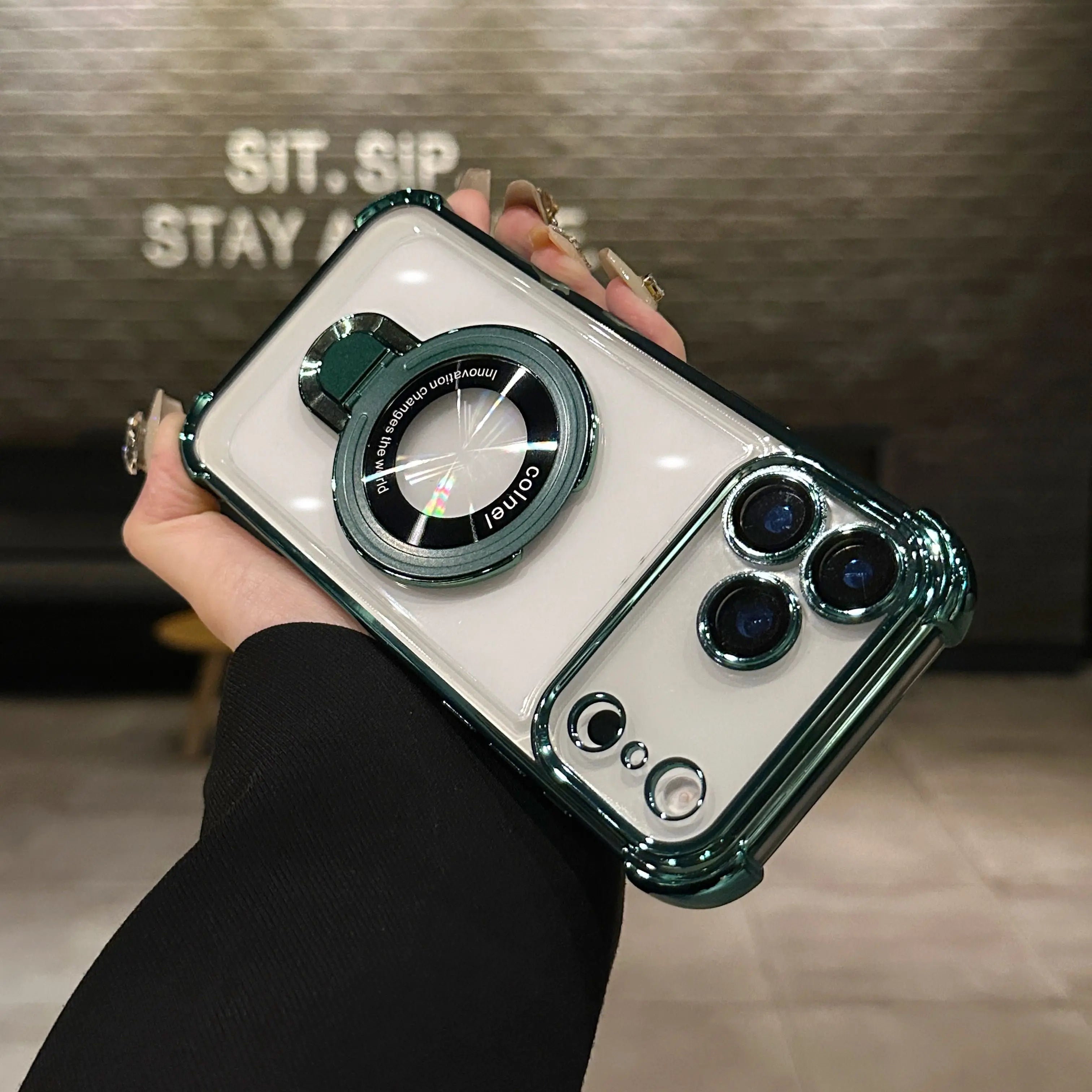 Shockproof Plating Magnetic MirthCase With Holder