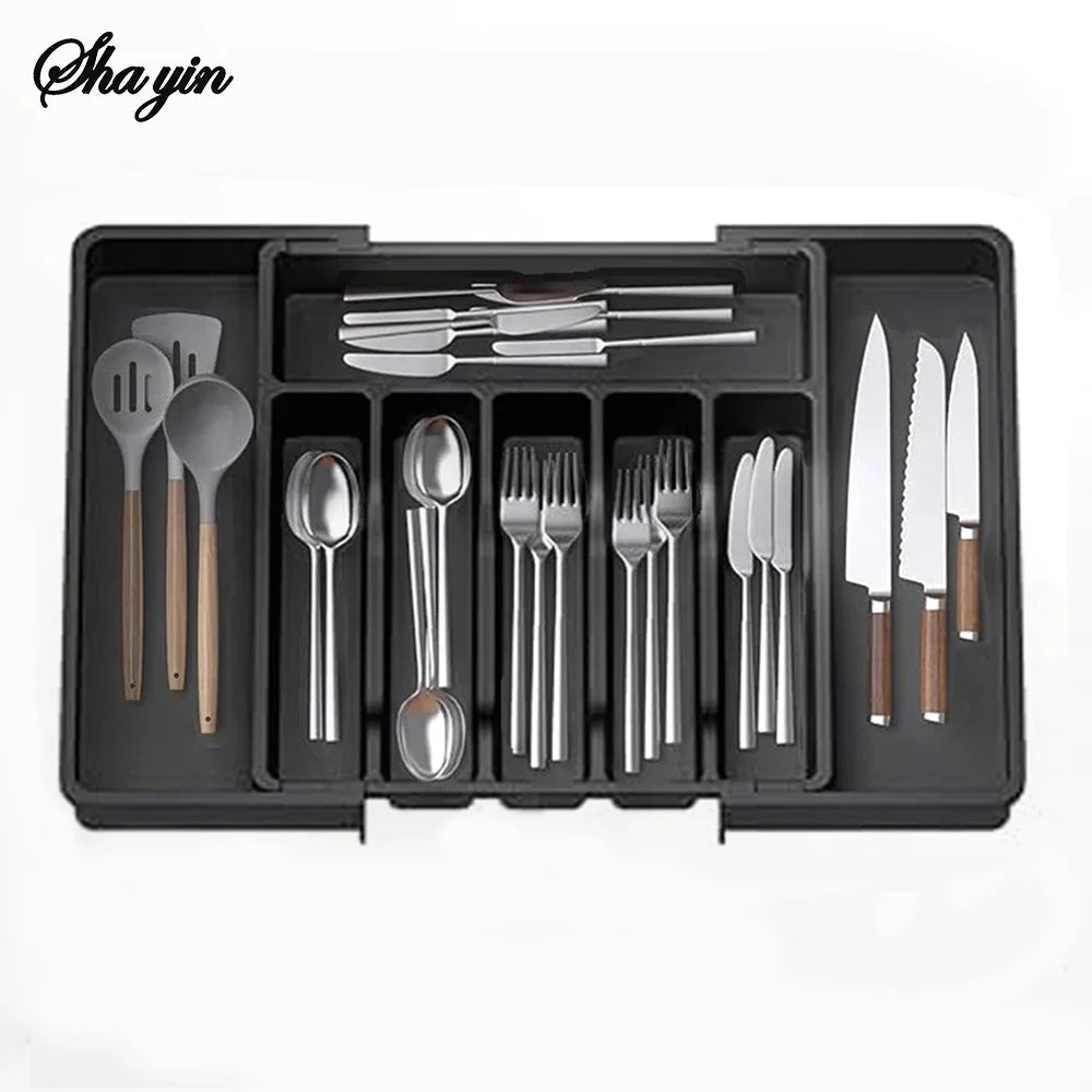 Household Expandable Cutlery Storage Box