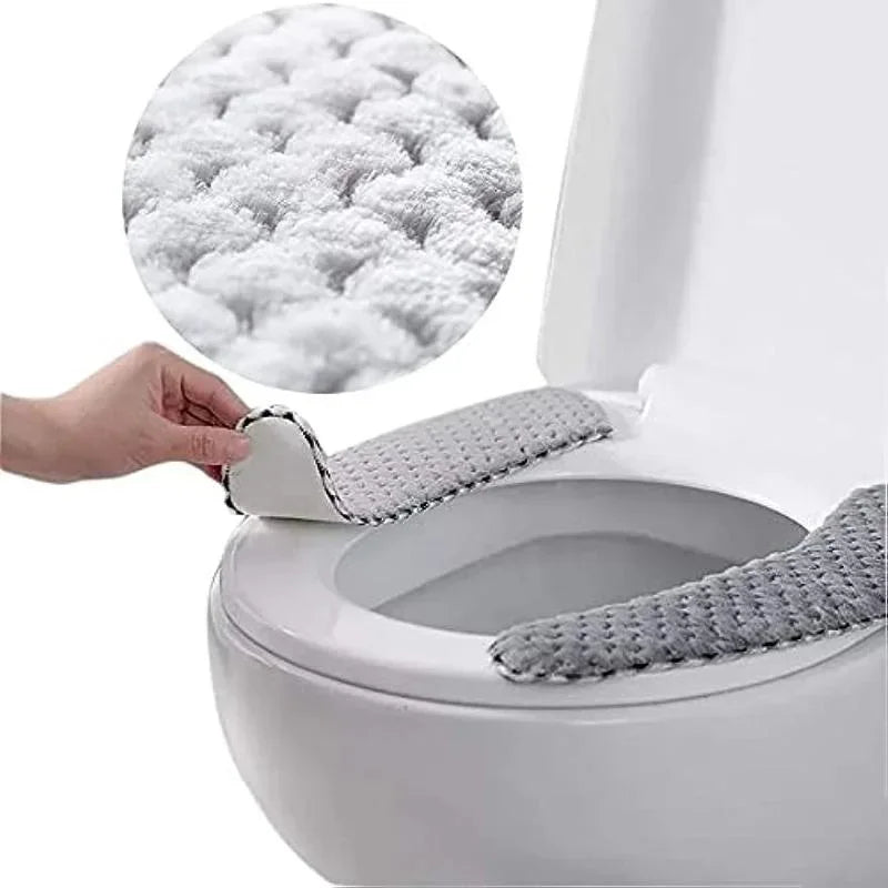 Plush Warm Thick Padded Toilet Seat Cover Mat