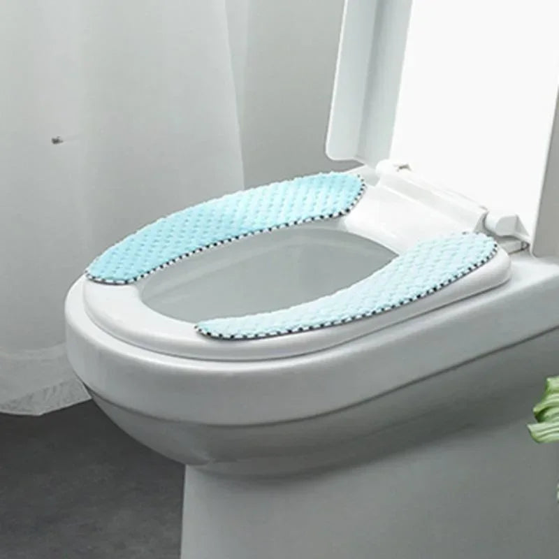 Plush Warm Thick Padded Toilet Seat Cover Mat