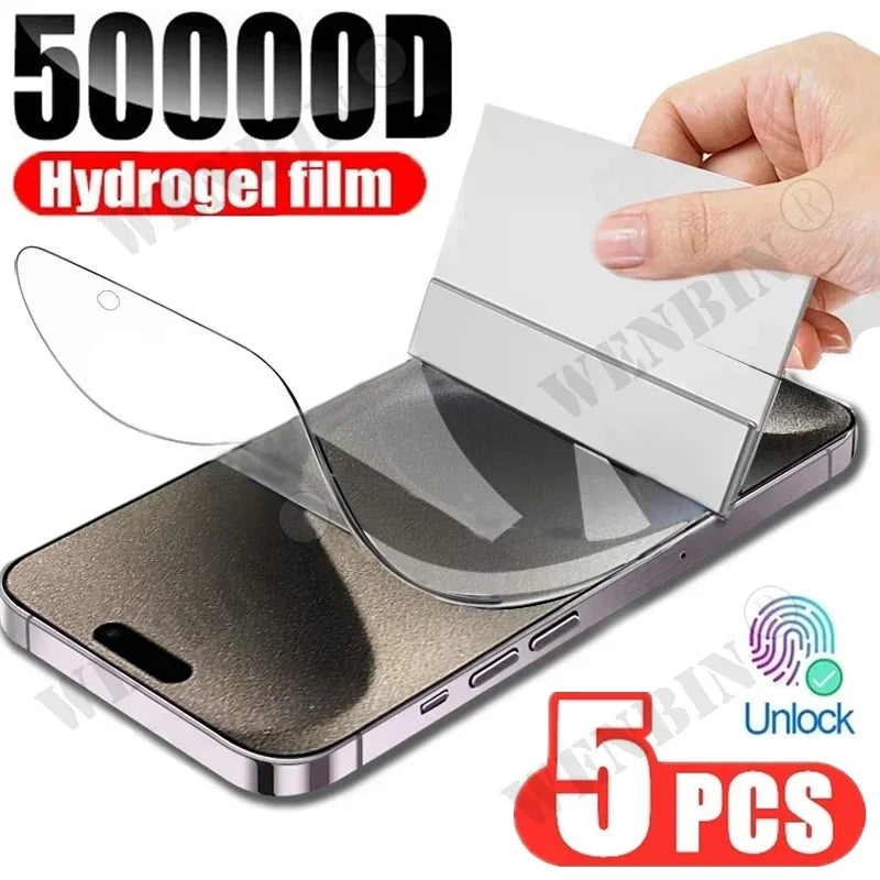 5-Pack Hydrogel Screen Protector Films