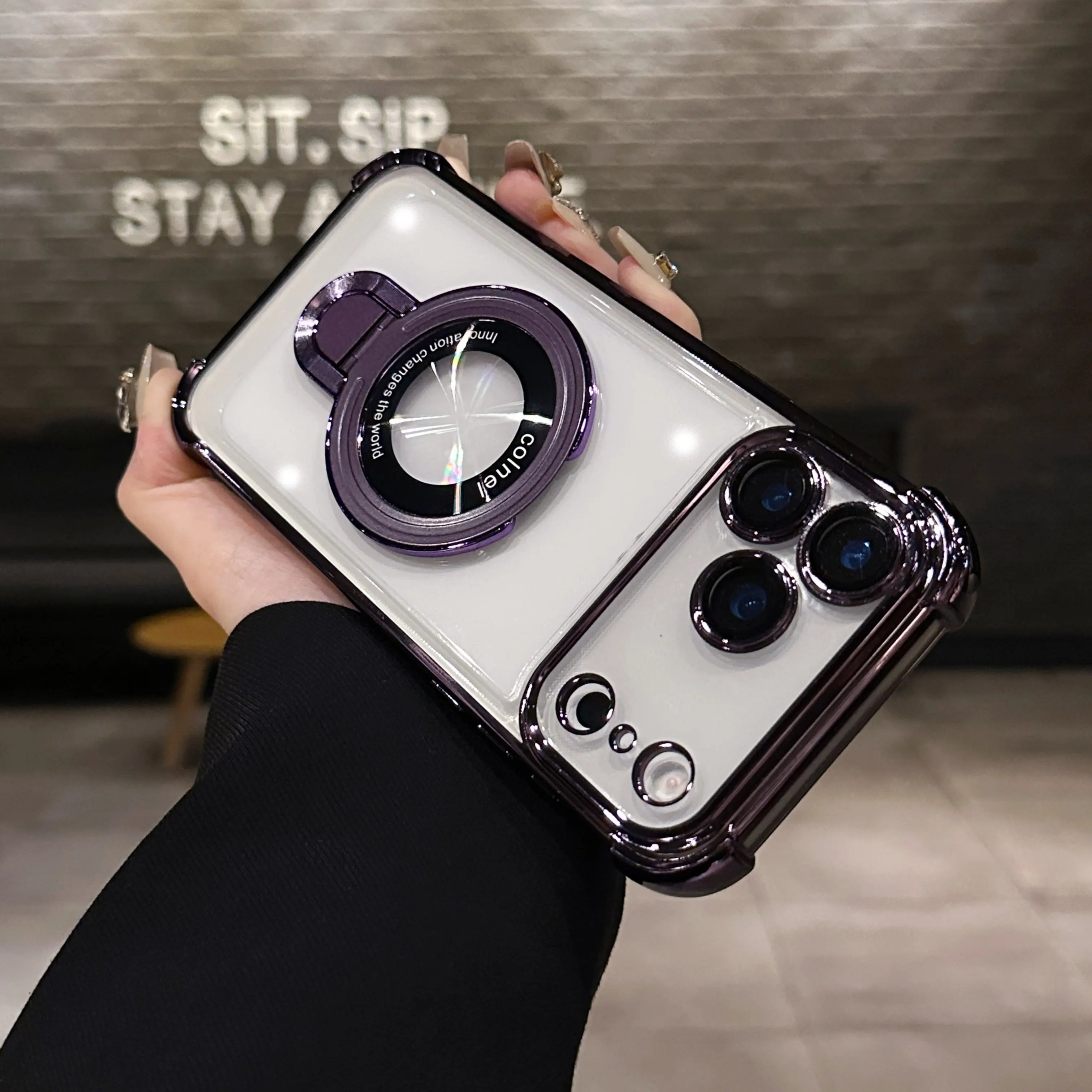 Shockproof Plating Magnetic MirthCase With Holder