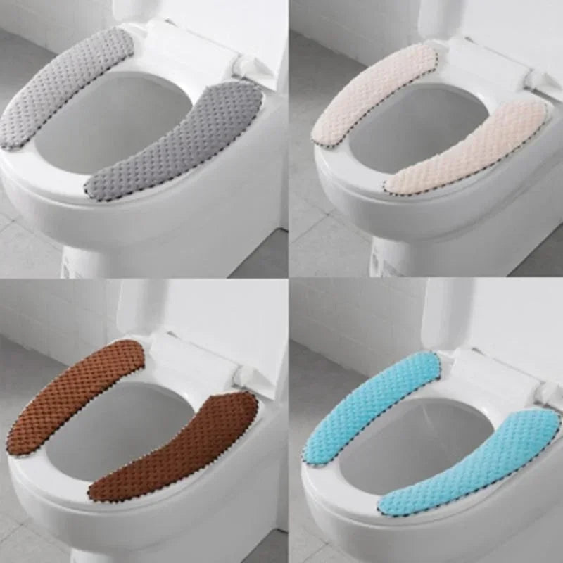 Plush Warm Thick Padded Toilet Seat Cover Mat
