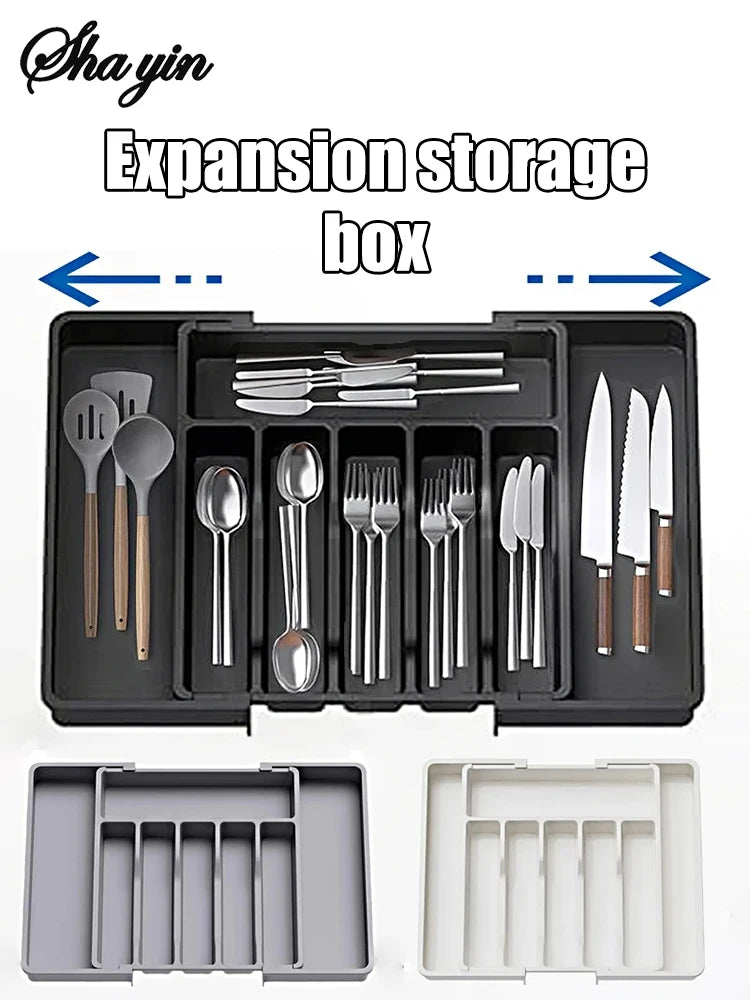 Household Expandable Cutlery Storage Box