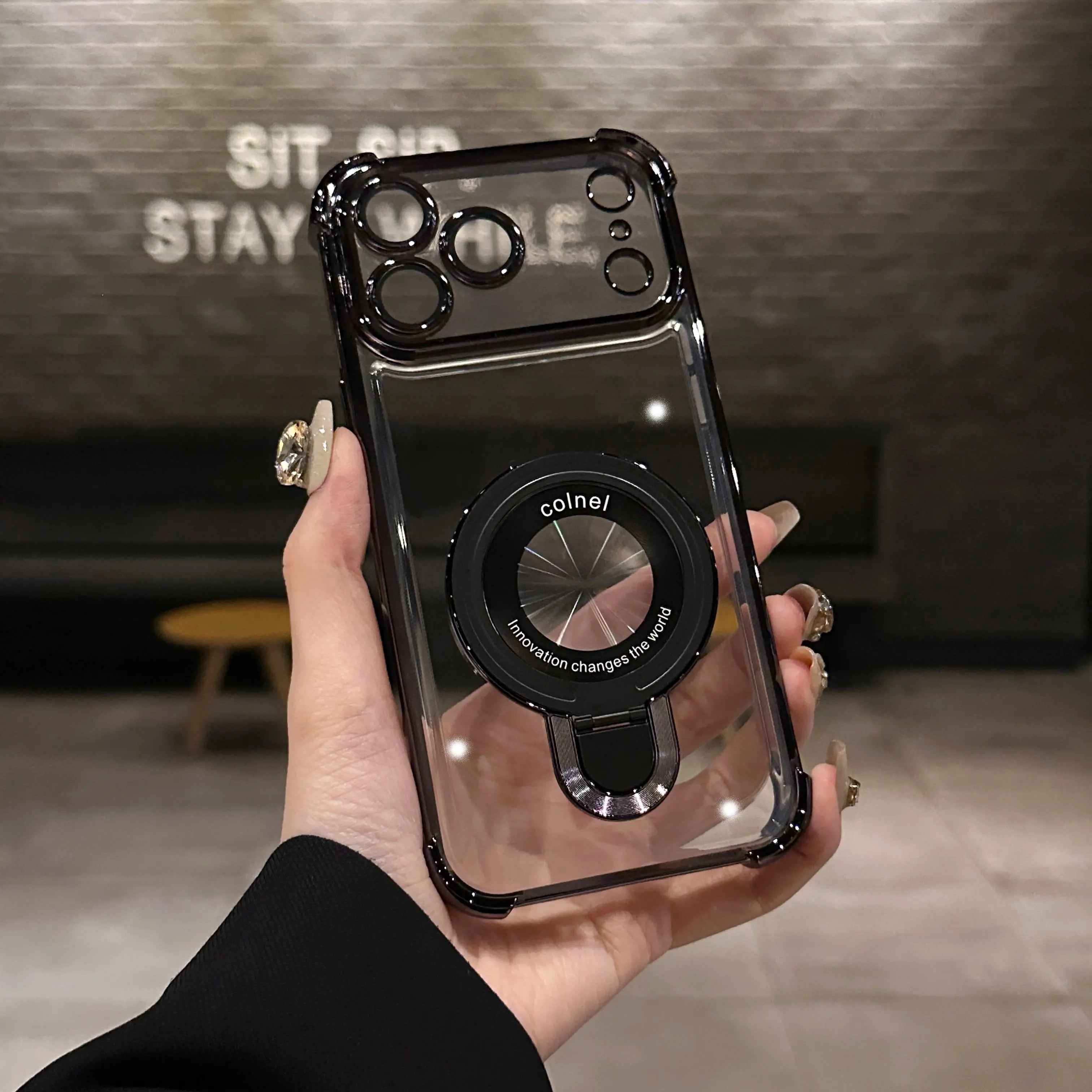 Shockproof Plating Magnetic MirthCase With Holder