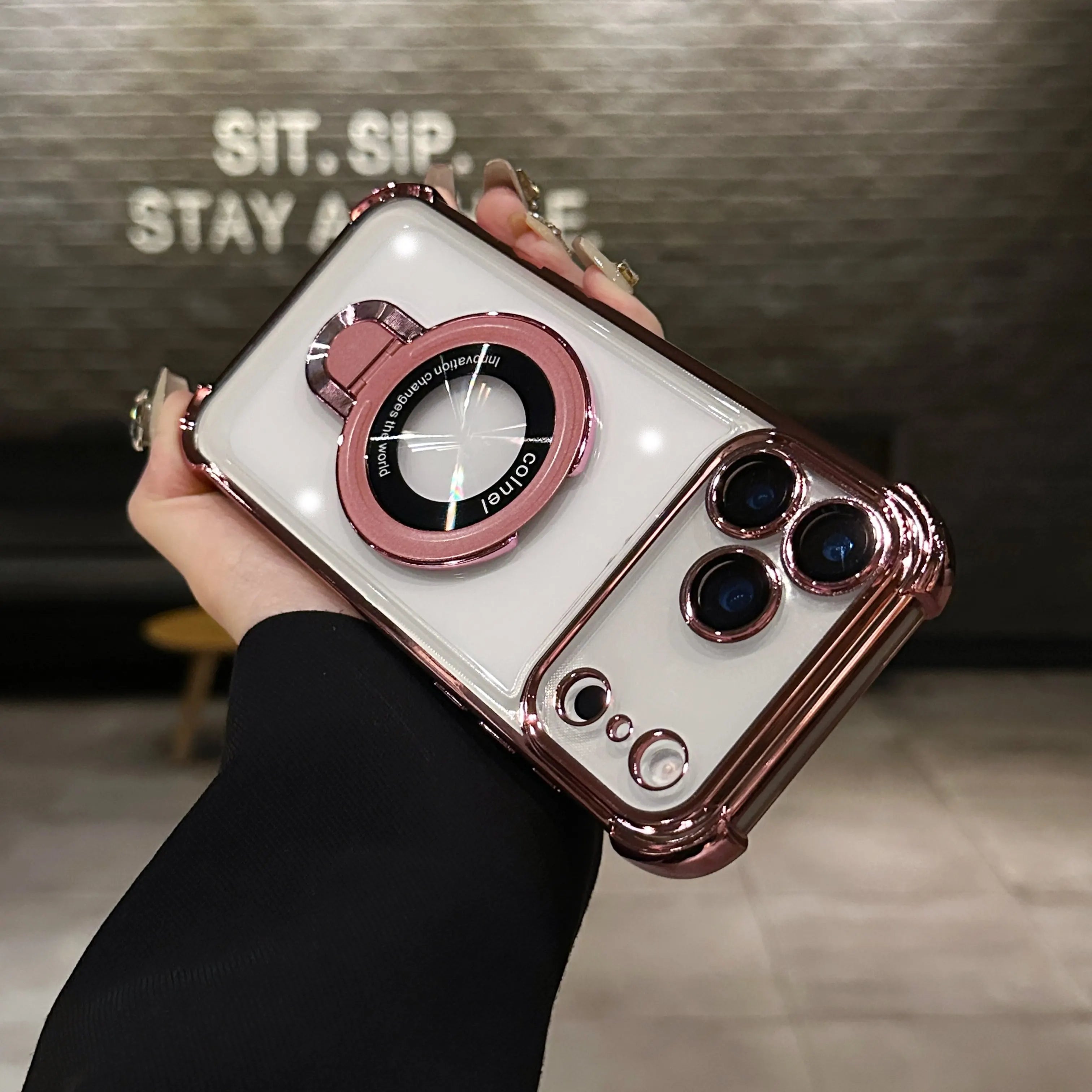 Shockproof Plating Magnetic MirthCase With Holder