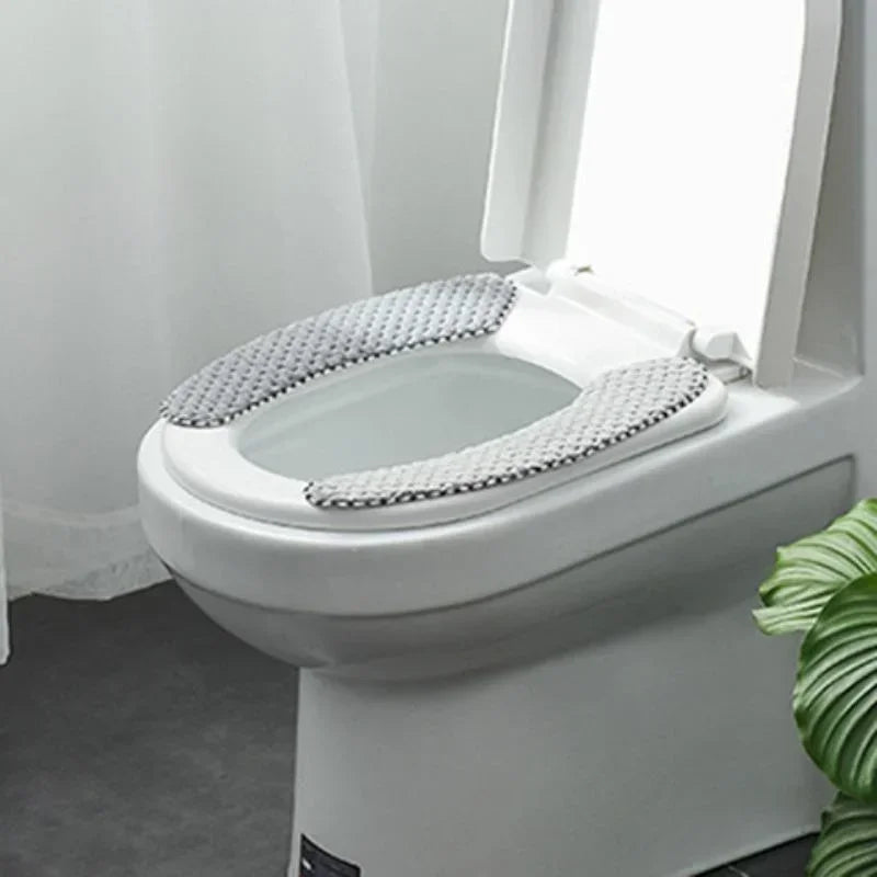 Plush Warm Thick Padded Toilet Seat Cover Mat