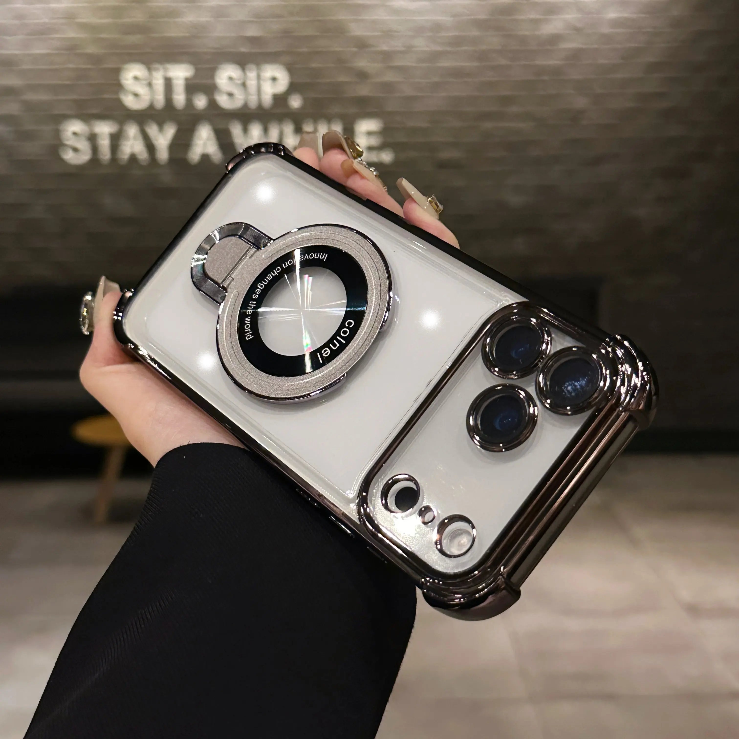 Shockproof Plating Magnetic MirthCase With Holder