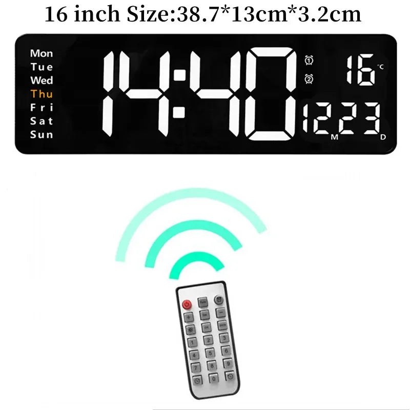MirthGear 16-Inch LED Digital Wall Clock